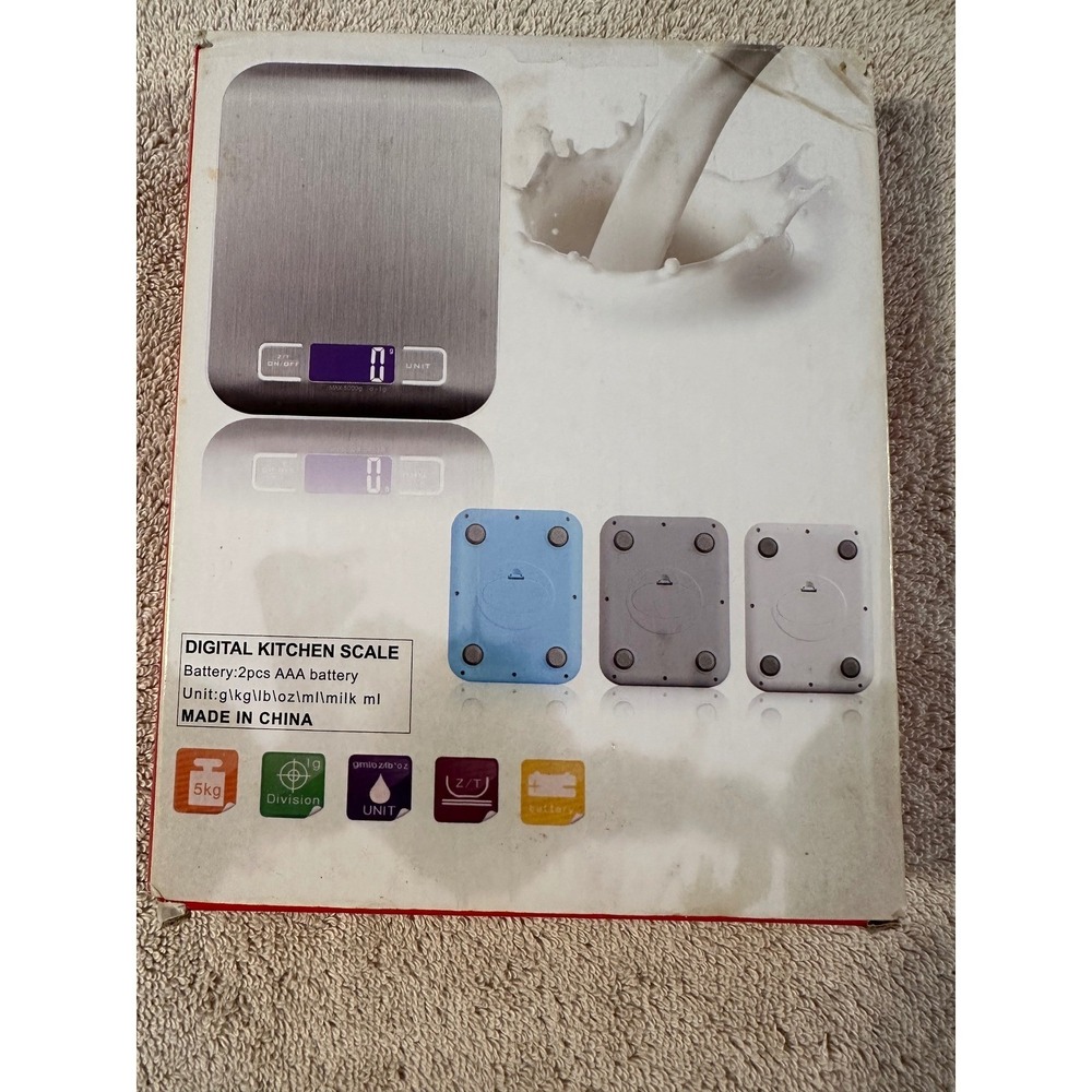 Digital Kitchen Food Scale 5kg/1g Stainless Steel Slim Design New - Picture 4 of 10